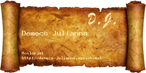 Demecs Julianna névjegykártya